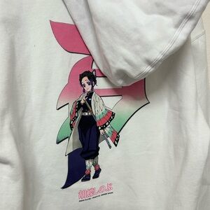Primitive x Demon Slayer - Shinobu Kocho Graphic white Hoodie NWOT
